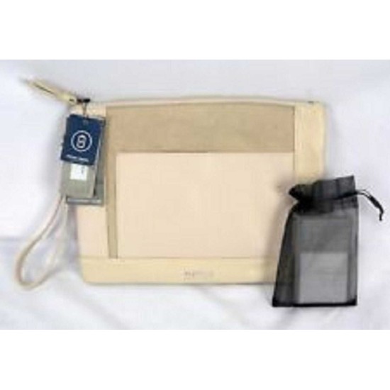  Reaction Large Pouch Wristlet Wallet with Port Vanilla Black ONE SIZE