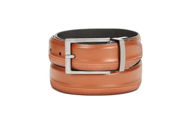  Reaction Men’s Leather Reversible Feather-Edge Belt (Tanblac, 44)