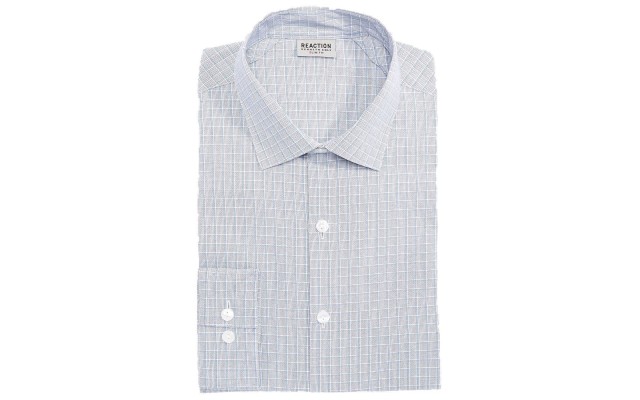  Reaction Men’s Technicole Slim Fit Check Dress Shirts