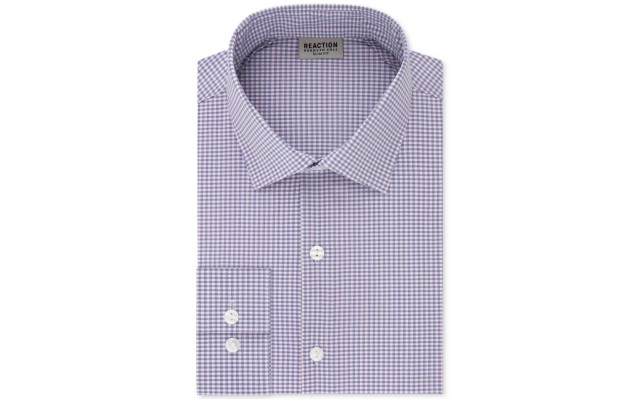  Reaction Men’s Technicole Slim Fit Check Dress Shirts