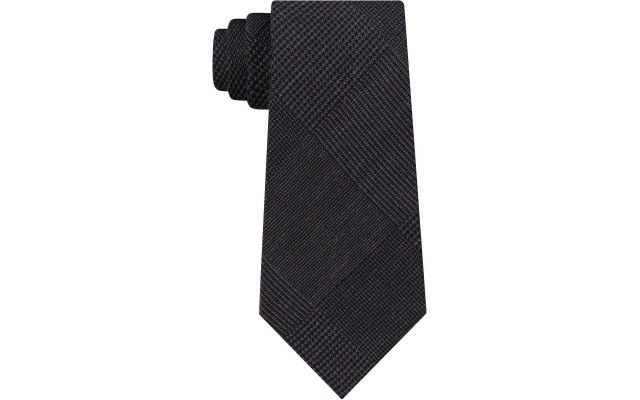  Reaction Men’s Updated Glen Plaid Tie (Black)