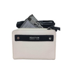 Kenneth Cole Reaction Strap Wallet With Battery Charger Vanilla/Black RFID blocking