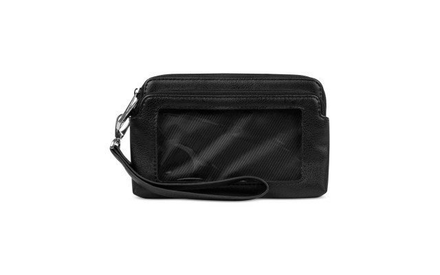 Kenneth Cole Reaction Tech Double Zip Wristlet Wallet(Black)
