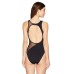  Women’s High Neck One Piece Swimsuit (Black // All Meshed Up, Large)