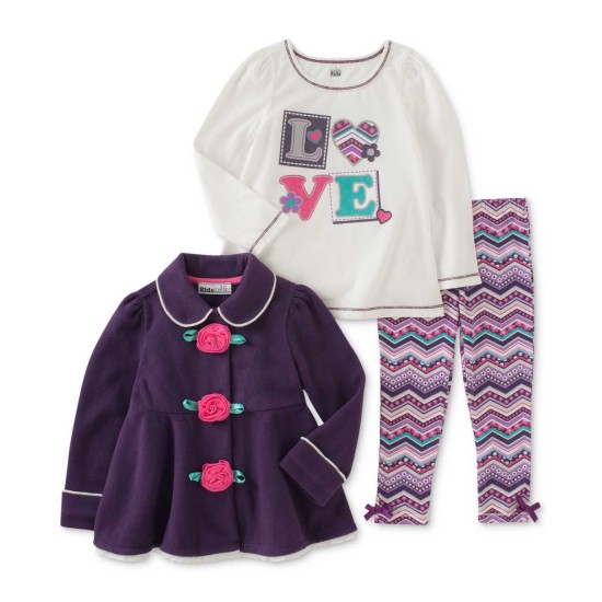  3-Pc.18M Rose Jacket, T-Shirt & Leggings Set, Baby Girls