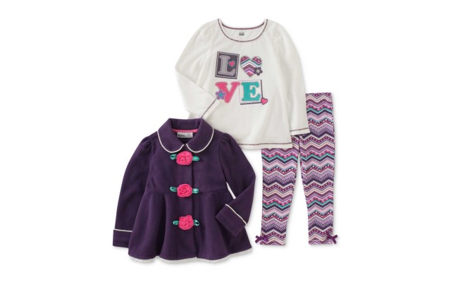  3-Pc.18M Rose Jacket, T-Shirt & Leggings Set, Baby Girls