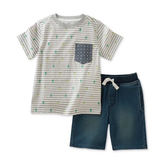  Baby Boys 2-Pc. Cotton Cactus-Print T-Shirt & Shorts Sets