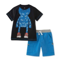 Kids Headquarters Baby Boys 2-Pc. Cotton Monster T-Shirt & Shorts Sets