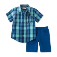 Kids Headquarters Baby Boys 2-Pc. Plaid Shirt Shorts Sets