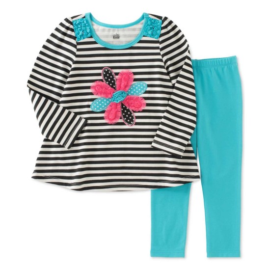  Baby Girls’ 2-Pc. Striped Flower Tunic & Leggings Sets