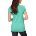  Ladies’ Cotton V-Neck Tee (Green, S)