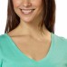  Ladies’ Cotton V-Neck Tee (Green, S)