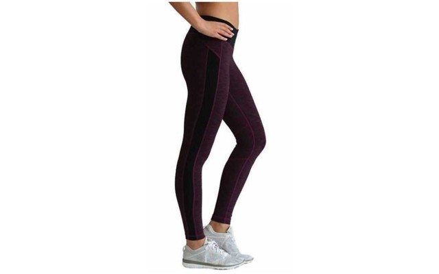  Ladies Jacquard Active Legging (Purple Black, S)