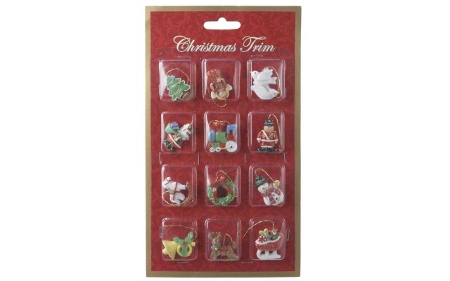 Set of 12 Mini Resin Ornaments