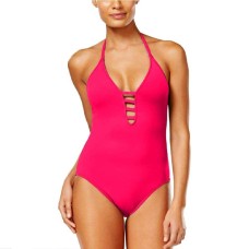 La Blanca Women’s Island Goddess Lattice Front Strappy Back Halter One Piece Swimsuit