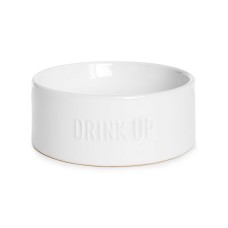 Lacourte Pet Embossed Drink up Bowl (White)