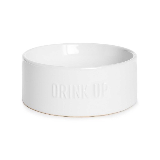  Pet Embossed Drink up Bowl (White)