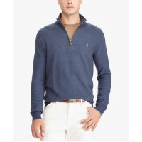 Lauren Ralph Lauren Men’s Big & Tall Half-Zip Sweater (Navy Blue, 2XB)