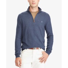 Lauren Ralph Lauren Men’s Big & Tall Half-Zip Sweater (Navy Blue, 2XB)