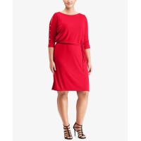 Lauren Ralph Lauren Plus Boat-neck Shift Dress (Red, 2X)