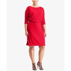 Lauren Ralph Lauren Plus Boat-neck Shift Dress (Red, 2X)