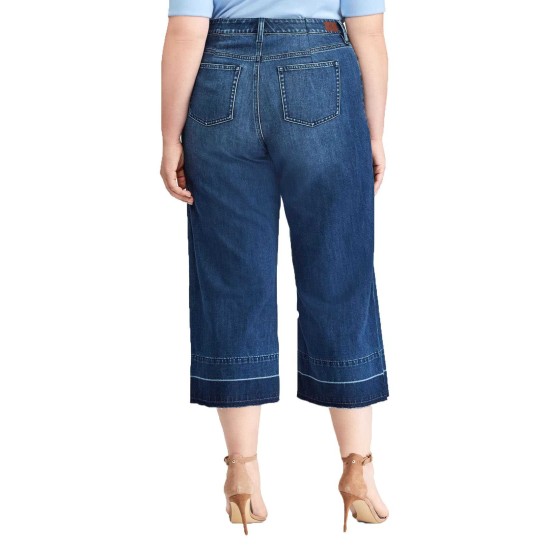 Lauren Ralph Lauren Plus Cropped Flare Jeans (Blue, 16W)