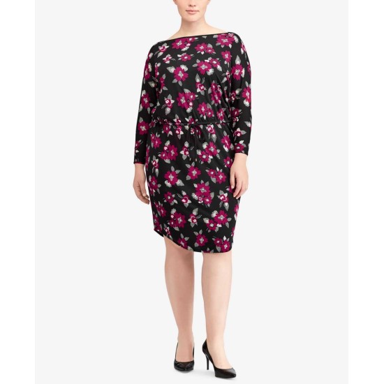 Lauren Ralph Lauren Plus Floral-print Dress (Purple, 1X)