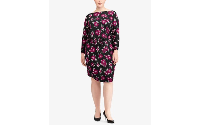 Lauren Ralph Lauren Plus Floral-print Dress (Purple, 1X)