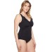 LAUREN  – Plus Size Beach Ruffle Over the Shoulder One-Piece (Black, 22W)