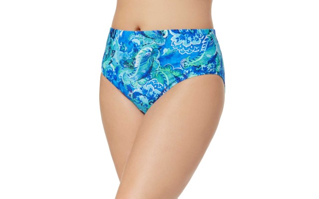 Lauren Ralph Lauren Plus Size High-waist Bikini Bottom (Blue, 18W)