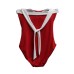 Lauren Ralph Lauren Ruched Tummy Control Swimsuit (Raspberry, 4)