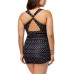 Lauren Ralph Lauren Women’s Plus Size Dot Skirted One-Piece (Black/White, 16 W)