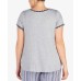  Women's Plus Size Contrast-Trim Lace-Trim Pajama Tops