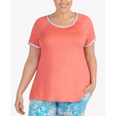 Layla Women's Plus Size Trim Pajama Tops