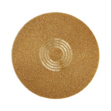 Leila’s Linens Beaded Mat, Gold
