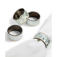 Leilas Linens Bling 4-pc. Napkin Ring Set (Silver)