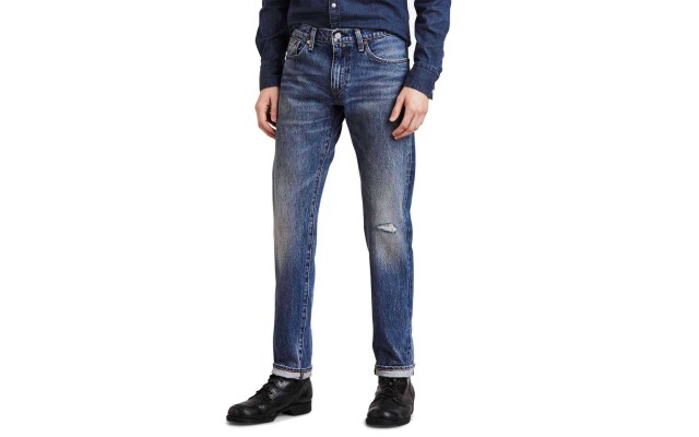 Levi’s 511™ Slim Fit Selvedge Warp Stretch Jeans (Dark Blue, 30×32)