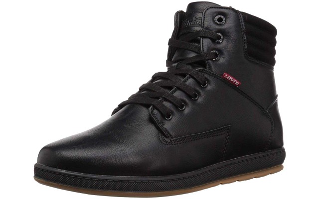 Levi’s Men’s Fletcher II Burnish II High-Top Sneakers (Black, 8)