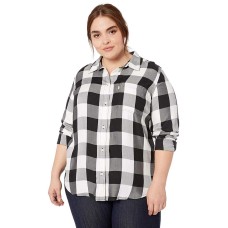 Levi’s Women’s  Ryan Button Back Shirt (White, 1X)