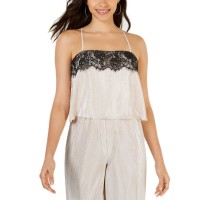 Leyden Lace-Trim Crisscross Camisole (White, XS)
