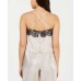  Lace-Trim Crisscross Camisole (White, XS)