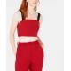 Line & Dot Rosey Cropped Top (Red, S)