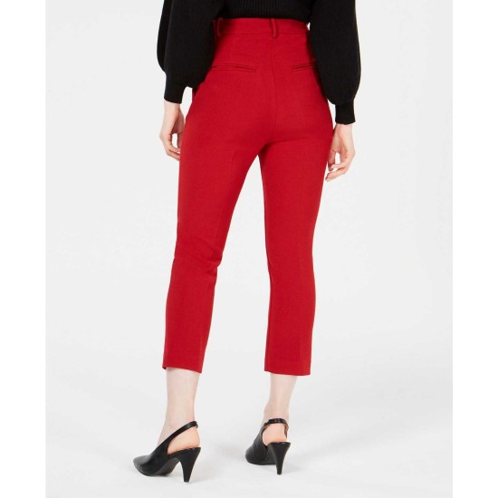 Line & Dot Rosey High-Rise Pants (Red, Large)