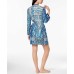  Anisa Knit Paisley-Print Wrap(Navy, L/XL)