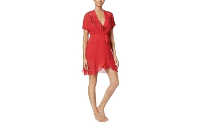  Juliet Lace-Trimmed Chiffon (Wrap Red, S/M)