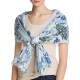  Floral Picnic Scarf (One Size, Navy)