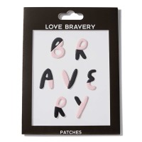 Love Bravery Patch Stickers – Pink Black