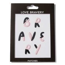 Love Bravery Patch Stickers – Pink Black