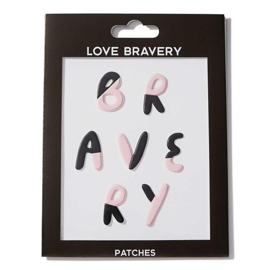 Love Bravery Patch Stickers – Pink Black