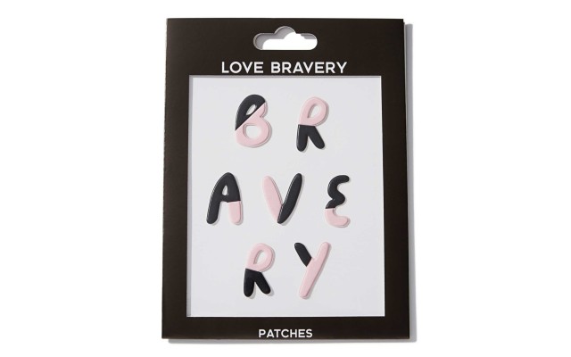 Love Bravery Patch Stickers – Pink Black